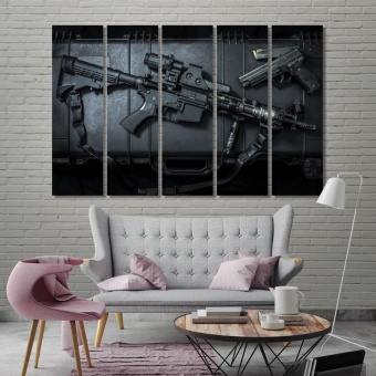 assault rifle and pistol gun canvas decor
