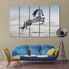wild horse in dust print canvas